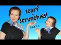 3 original ways to style your neck scarf with scrunchies. How to wear a square silk scarf. Part 2