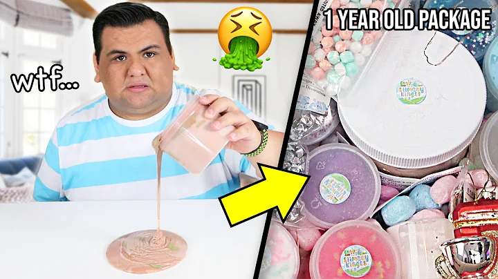 UNBOXING A 1 YEAR OLD SLIME PACKAGE! Everything is...