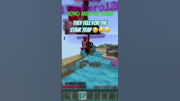 They fell for the stair trap 😈 #bedwars #minecraft #trap #combo #cubecraft #bedrock #clip #gaming