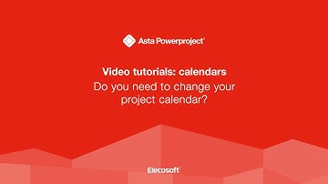 Tutorial - Do you need to change your project calendar