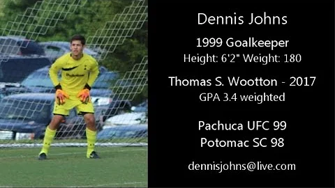 Dennis Johns (GK 2017) Goalkeeper Recruitment Video