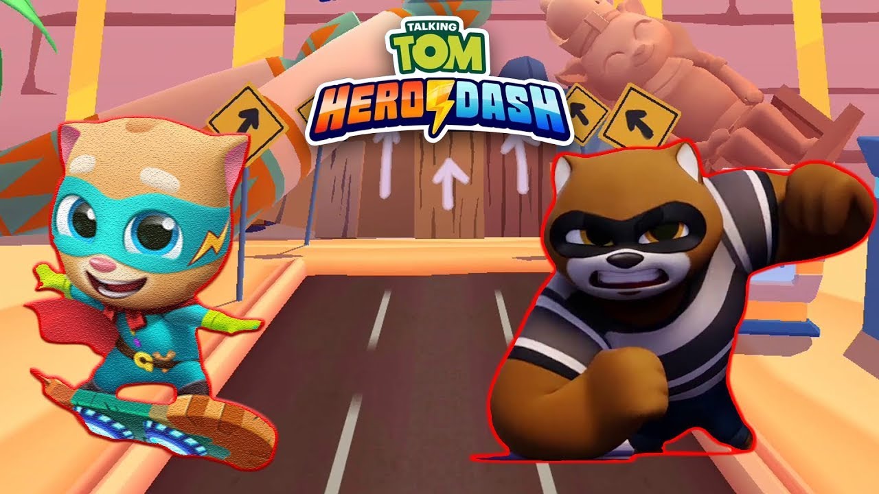 Talking Tom Hero Dash New Special Event AIM BIG Beat 30 Big Raccoons in