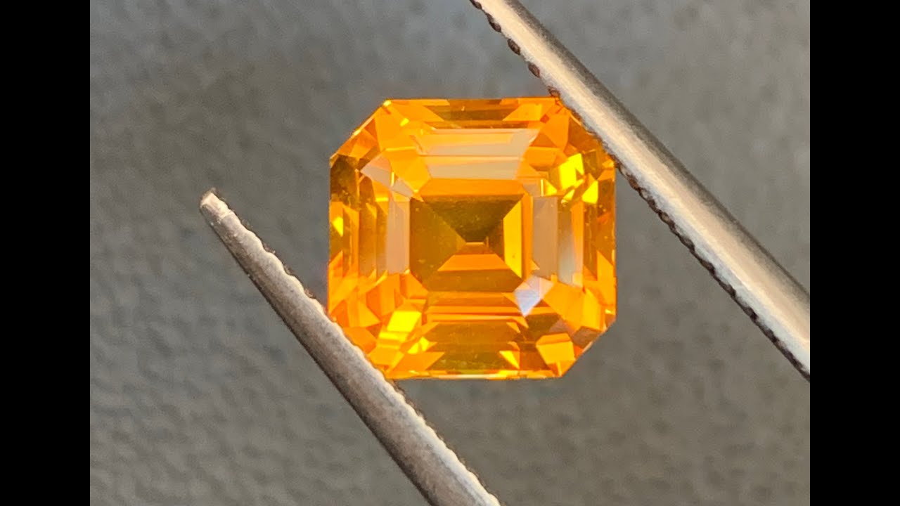 Beautiful Orange Sapphire Octagon Emerald Cut - Gem Quality 3 Carats Fine Cut
