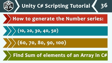Generating Number Series & Storing in Arrays - Unity C# Scripting Tutorial 36 🚀