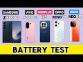 Samsung z fold 7 vs vivo x200 fe vs oneplus 13 vs oppo reno 14 vs iQOO neo 10 battery test