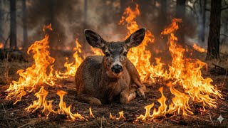 Deer Trapped in Wildfire Saved by Firefighters | Animal Rescue Story