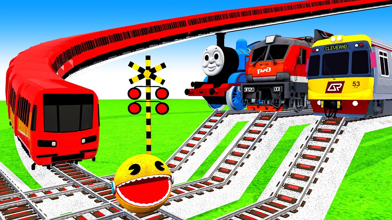 あぶない新幹線【電車】アニメ fumikiri town railroad train crossing animation