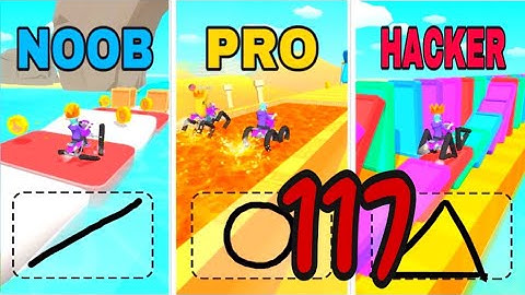 NOOB vs PRO vs HACKER in Scribble Rider ❤️ All Levels Gameplay, NEW Games iOS, Android