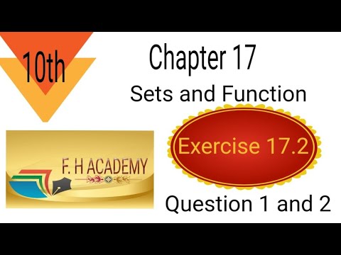 Exercise 17.2 Question 1 and 2 Chapter 17 Sets and Functions classX# ...