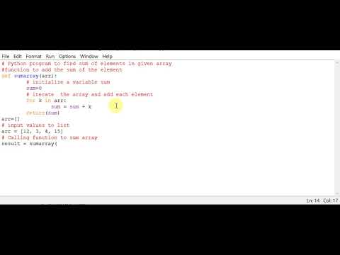 Python program to find sum of elements in given array