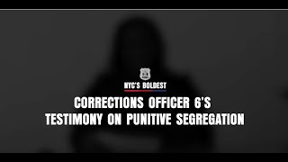 Listen to Correction Officer 6's testimony at the NYC Council Hearing on punitive segregation