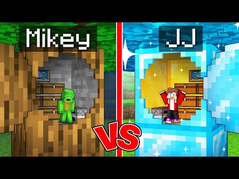 , Mikey POOR vs JJ RICH Secret Base Inside a TREE in Minecraft (Maizen)