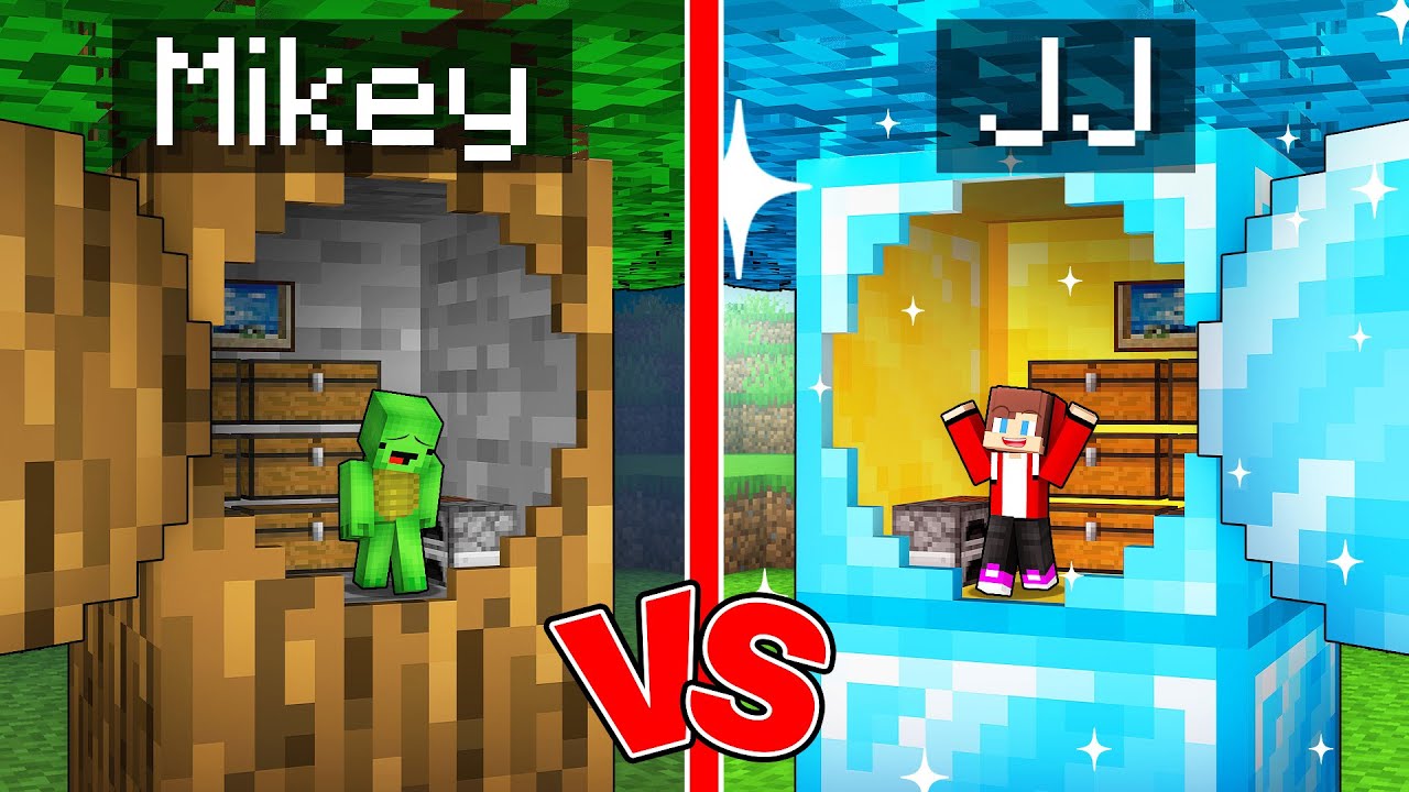 Mikey POOR vs JJ RICH Secret Base Inside a TREE in Minecraft (Maizen)