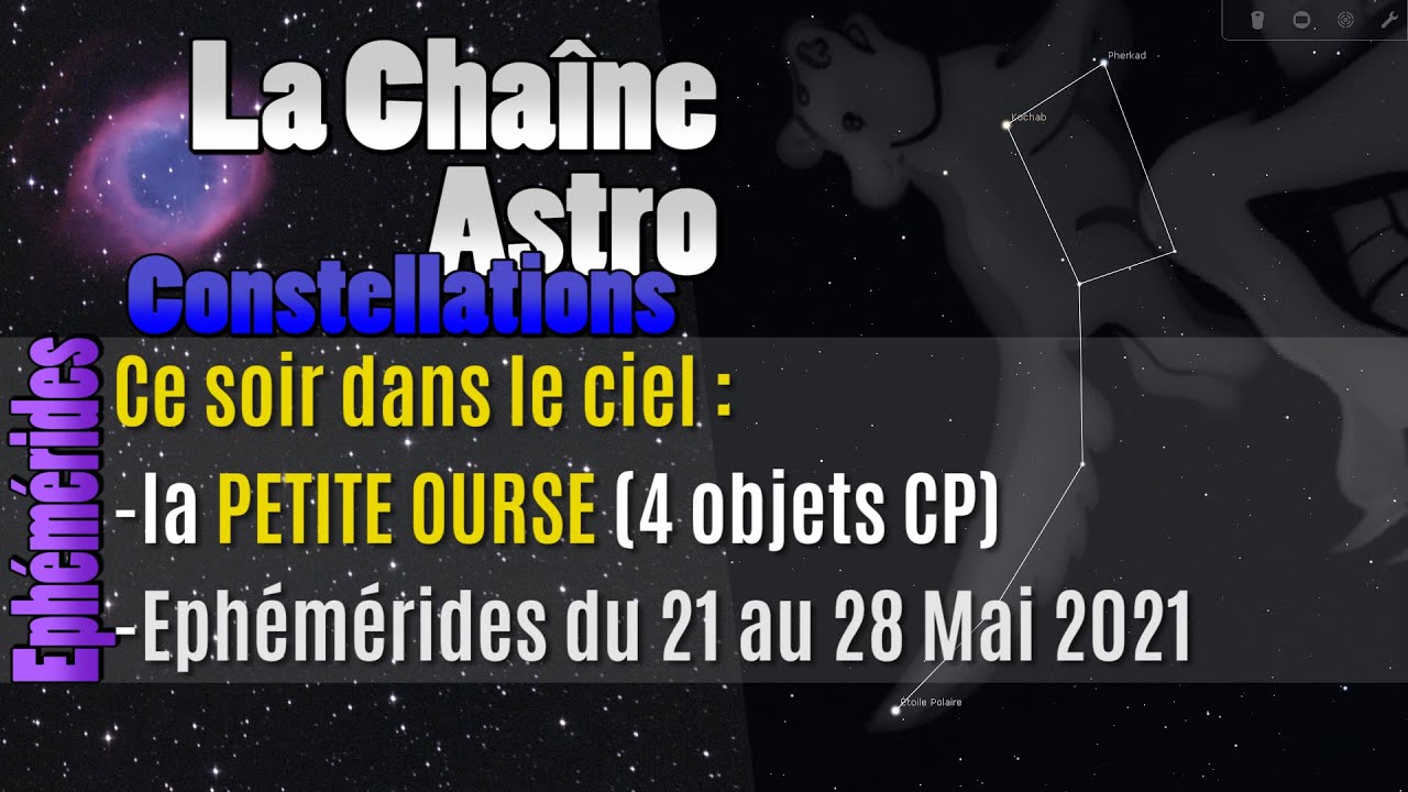 Dans le ciel : La Petite Ourse - éphémérides du 21 au 28 Mai 2021.