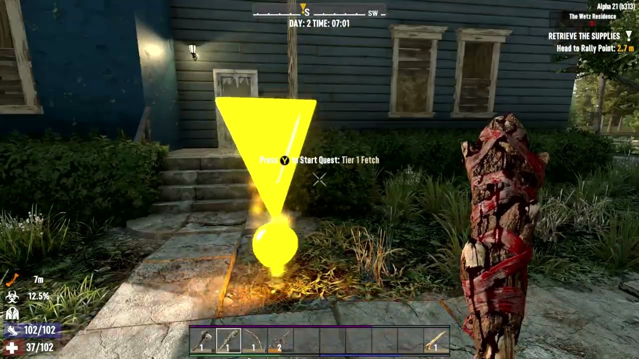 7 Days To Die Alpha 21 Experimental Build Playthrough EP2 Pipe Baton is actually good