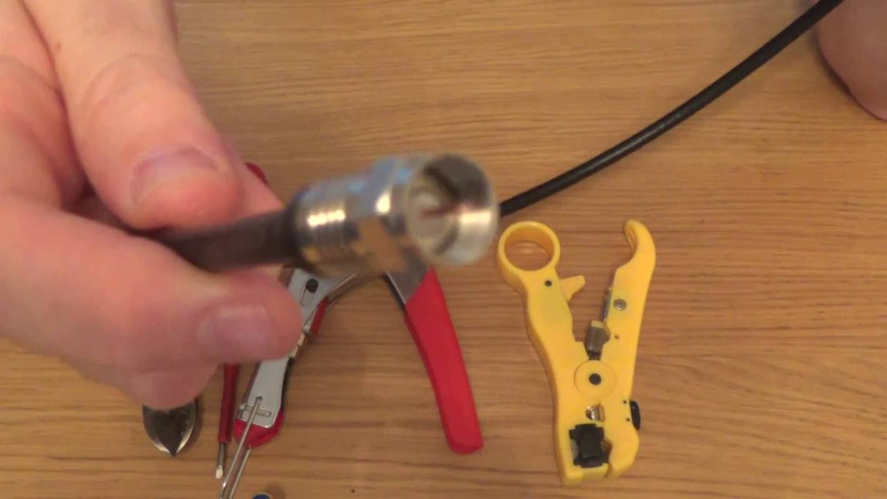 How to wire a Digital TV & CABLE Broadband coaxial Cable. - YouTube