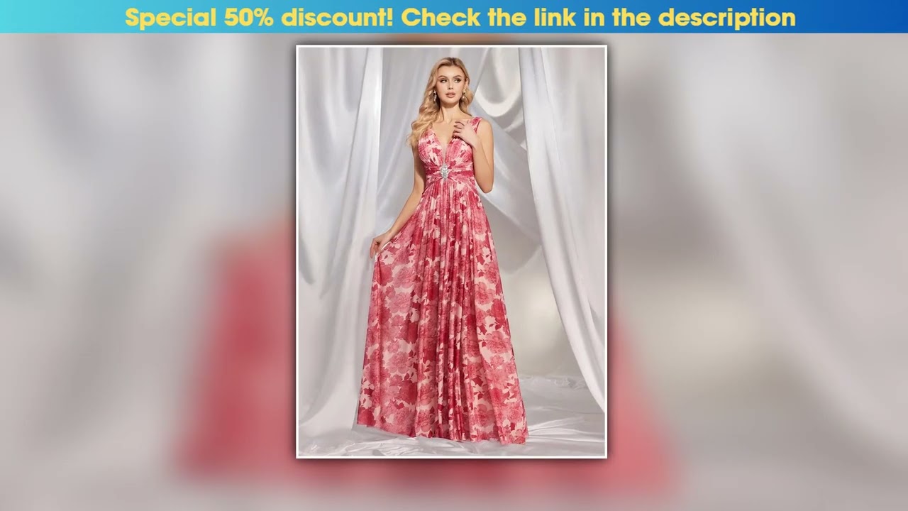 Lucyilove Luxury Vneck Chiffon Pink Sexy Backless Formal Evening Dresses Women Dress Wedding