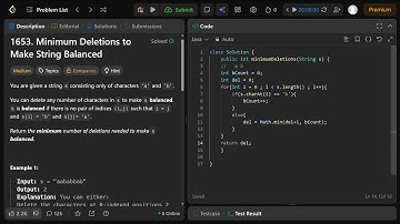 LeetCode 1653 | Minimum Deletions to Make String Balanced | Easy Explanation  🚀 #MCodeLearner