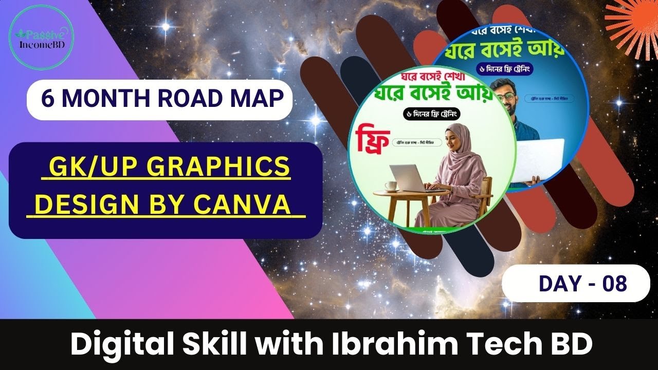 6 Month Road Map class | Social Media Design by Canva in Bangla 2025 - Day: 08 | Passive Income bd