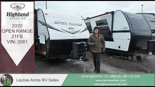 2020 Highland Ridge Open Range 21FB Vin: 3081 - Layzee Acres RV Sales