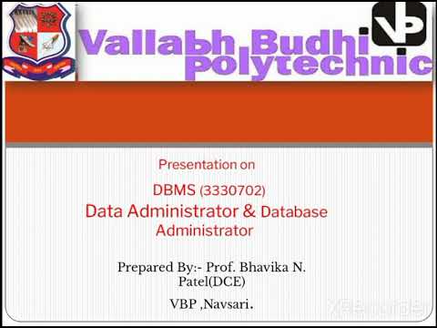 Unit-1 Data administrator & Database administrator - YouTube