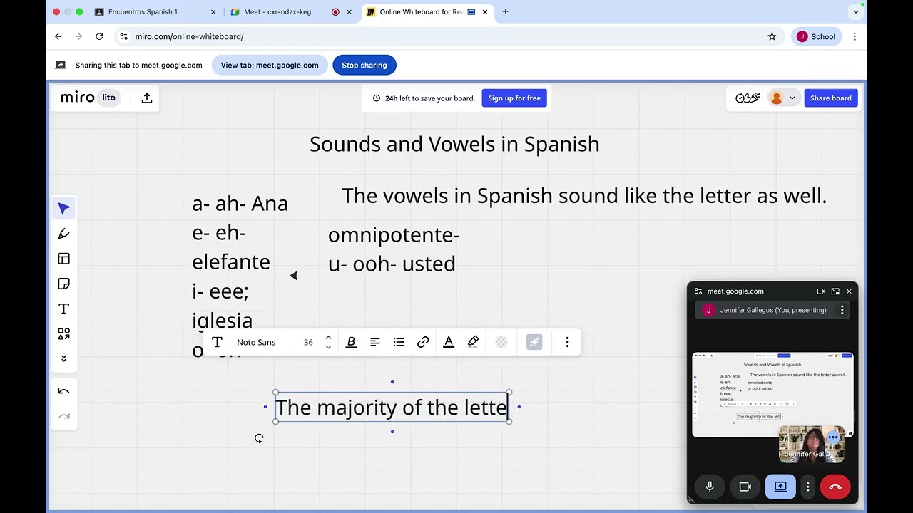Learning to read and pronounce in Spanish Lesson 1 part 1