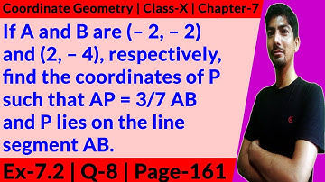 If A and B are (– 2, – 2) and (2, – 4), respectively, find the coordinates of P such that AP | 2021