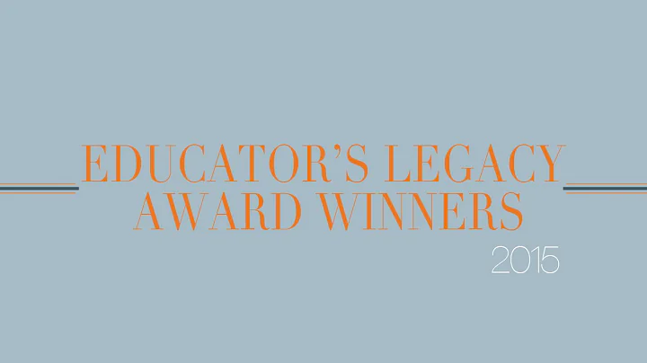 Convocation 2015: Educator's Legacy Award Recipien...