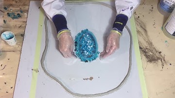 153. Free Form Resin Geode using Weather cord/Vaseline. Making the mold/Layer 1 and 2