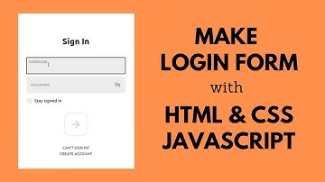 How To Make Login Form With HTML CSS & Javascript | Citrine Academy