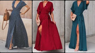 Wrap Maxi Dresses 2023 Outfit Ideas for Spring, Summer, Fall, and Winter