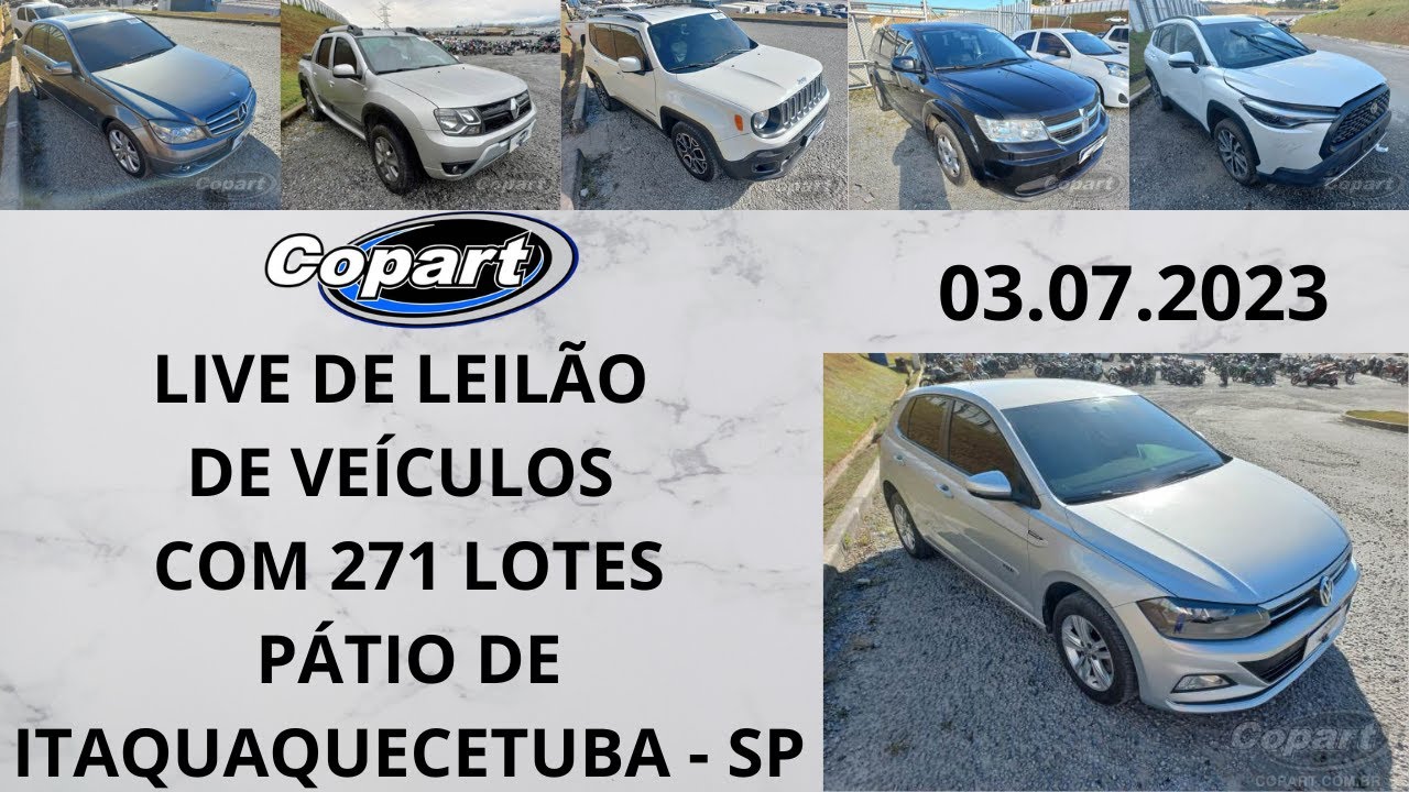 Live Copart LIVE DE LEILÃO DE VEÍCULOS NO COPART COM 271 LOTES 03.07.2023 PÁTIO EM ...