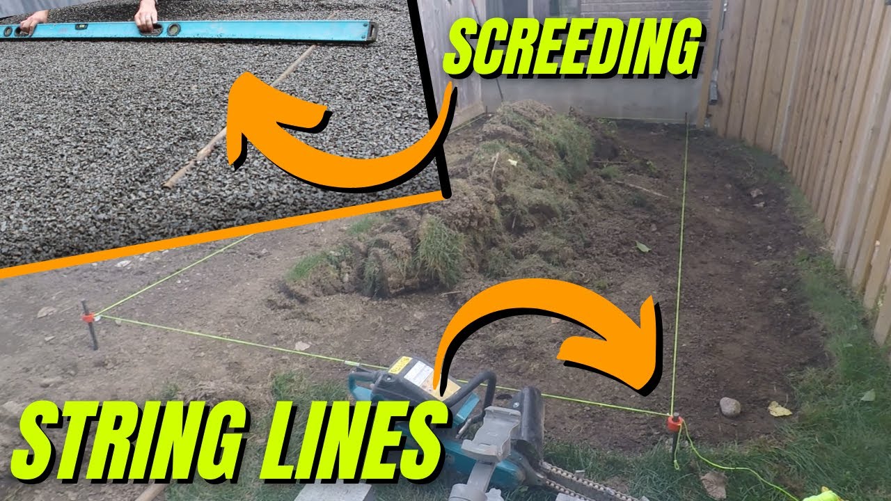 Setting Up String Lines for Screeding Pavers 