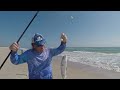 Beach fishing.We catch sand crabs, blue fish.Florida.