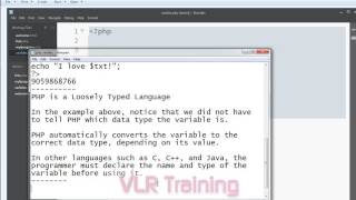 Php Variables part 2 In Telugu 06-vlr training