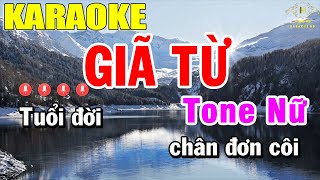 Giã Từ Karaoke Tone Nữ Nhạc Sống | Trọng Hiếu