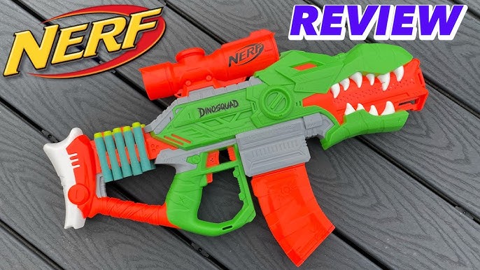 Nerf DinoSquad Rex-Rampage Motorized Blaster 20 Darts T-Rex Dinosaur Toy  Gun 8+