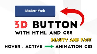 3D button with Css an Html (Hover , active: animation Css)