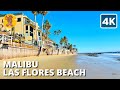 Las flores beach malibu walking tour  4k  binaural sound
