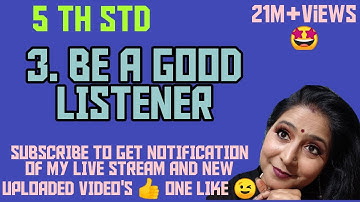 5th std, ENGLISH☺ BALBHARATI😃 3.Be a Good Listener ☺very easy explaination in hindi👍 don