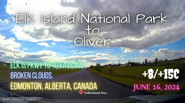 Elk Island National Park to Oliver, Edmonton, Alberta, Canada. +8/+15 Celsius.