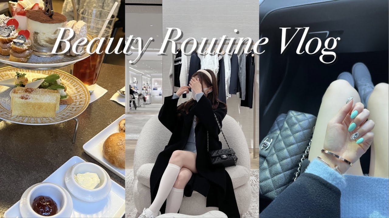 eng) 대학생 일상 | 뉴네일💅🏻 속눈썹펌 | 등교. 에르메스 카페. 오마카세 데이트. 골프 | 인생 쌀국수 | 봄 ootd, 바이커 쇼츠