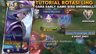 TUTORIAL ROTASI LING | GINI CARA EARLY GAME BIAR BISA SNOWBALL!!  8 MENIT END!