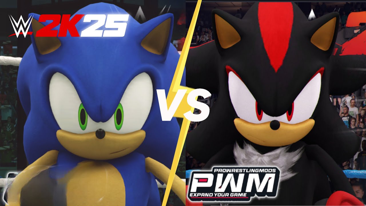 SONIC VS SHADOW MATCH WWE 2K25 MODS