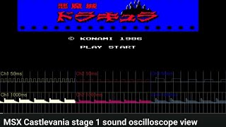 MSX Castlevania stage 1 sound oscilloscope view