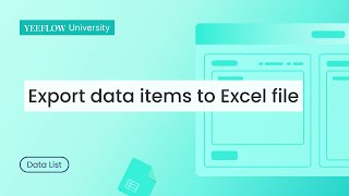 Export data items to Excel file
