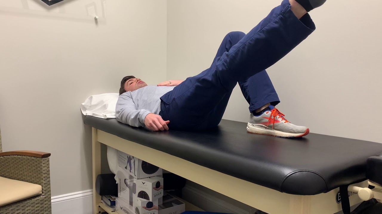 Knee Rehab Straight Leg Raise with quad set YouTube