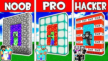 Minecraft - NOOB vs PRO vs HACKER : FAMILY MONSTER PORTAL in Minecraft Animation