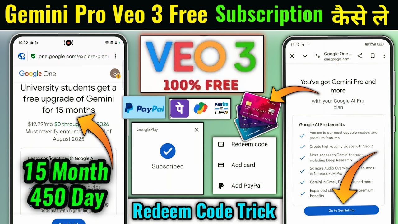 Get 15 Months Google VEO 3 FREE | VEO 3 AI Video Full Guide Credit ...