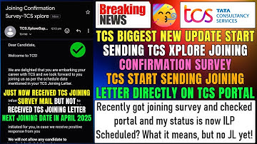 😱Just Now Received TCS Xplore Joining Confirmation Survey Mail But Not Received Joining Letter & DOJ